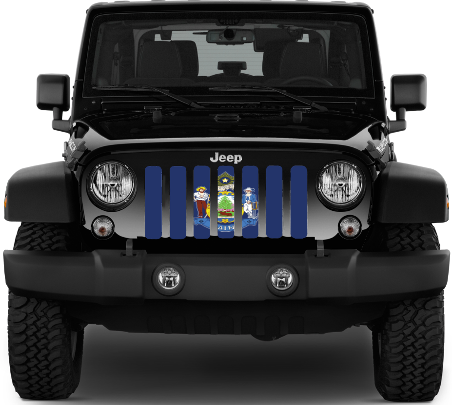 Maine State Flag Grille Insert