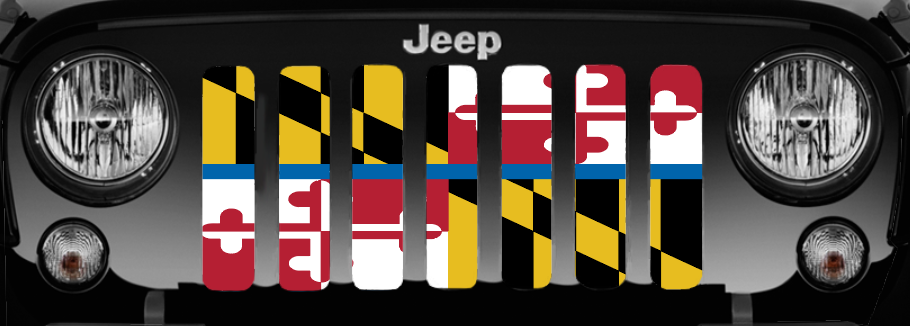 Maryland Back The Blue Flag Grille Insert