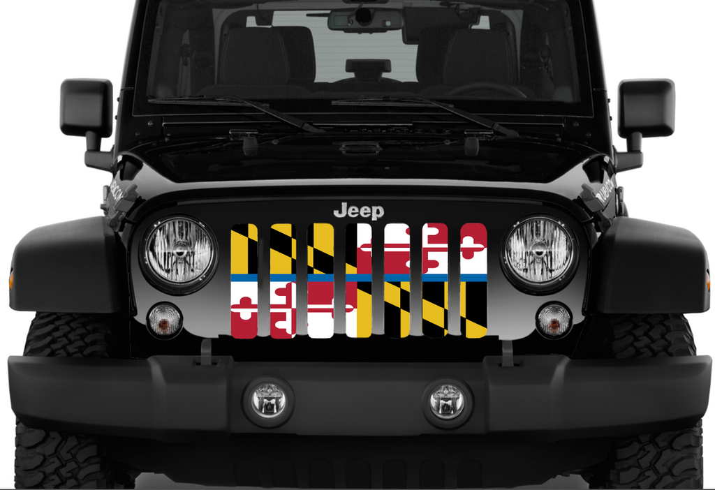 Maryland Back The Blue Flag Grille Insert