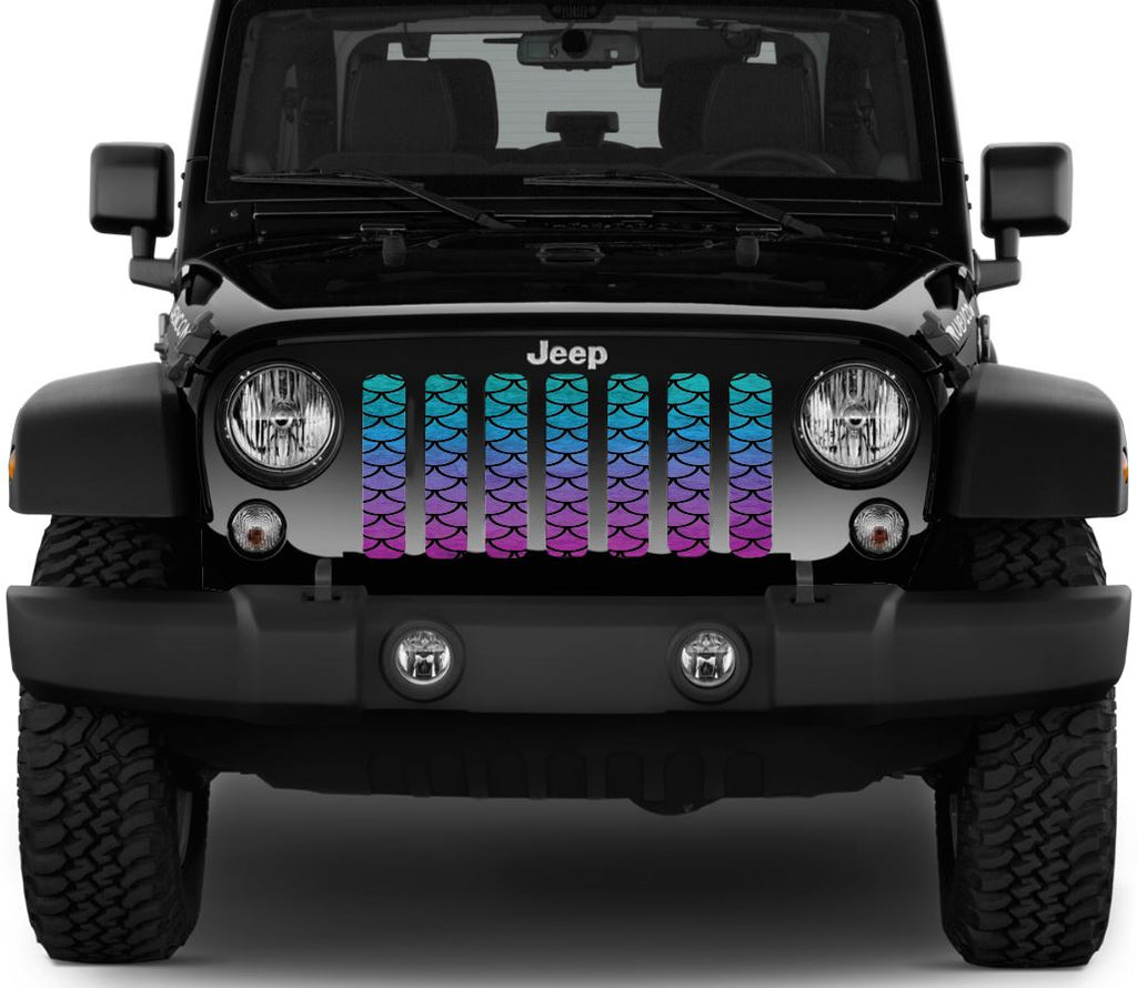 Mermaid Scales Teal Ombre Grille Insert