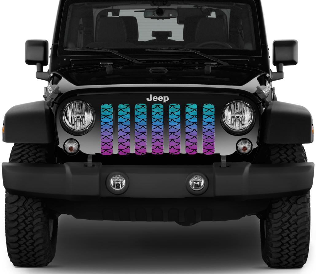 Mermaid Scales Teal Ombre Grille Insert