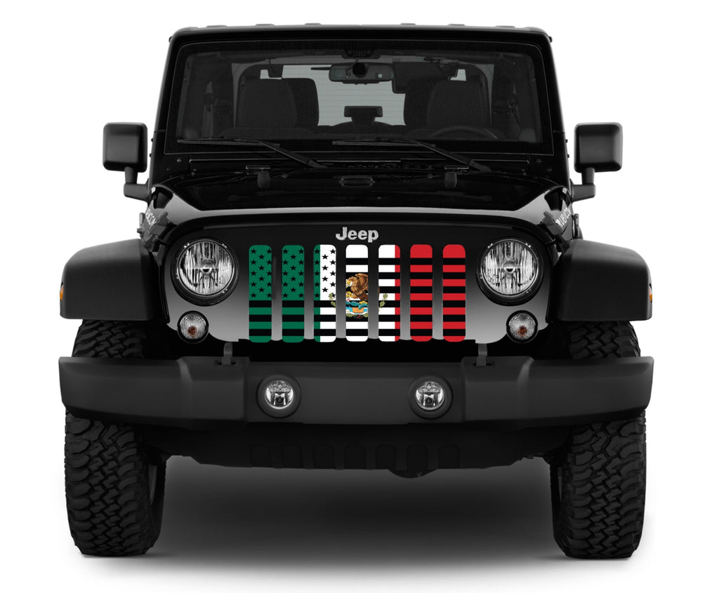 Mexican American Flag Grille Insert