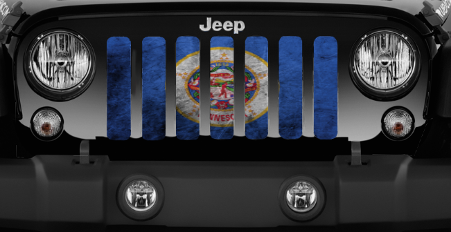 Minnesota Grunge State Flag Grille Insert