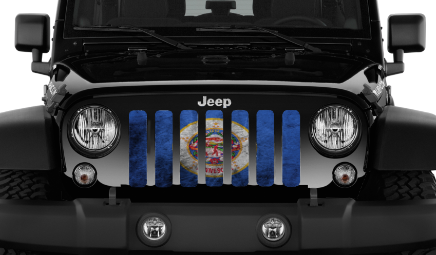 Minnesota Grunge State Flag Grille Insert