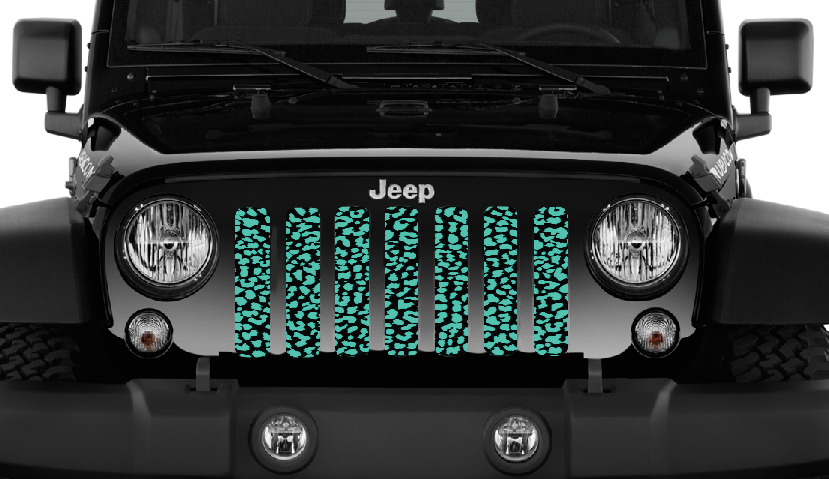 Mint Leopard Print Grille Insert