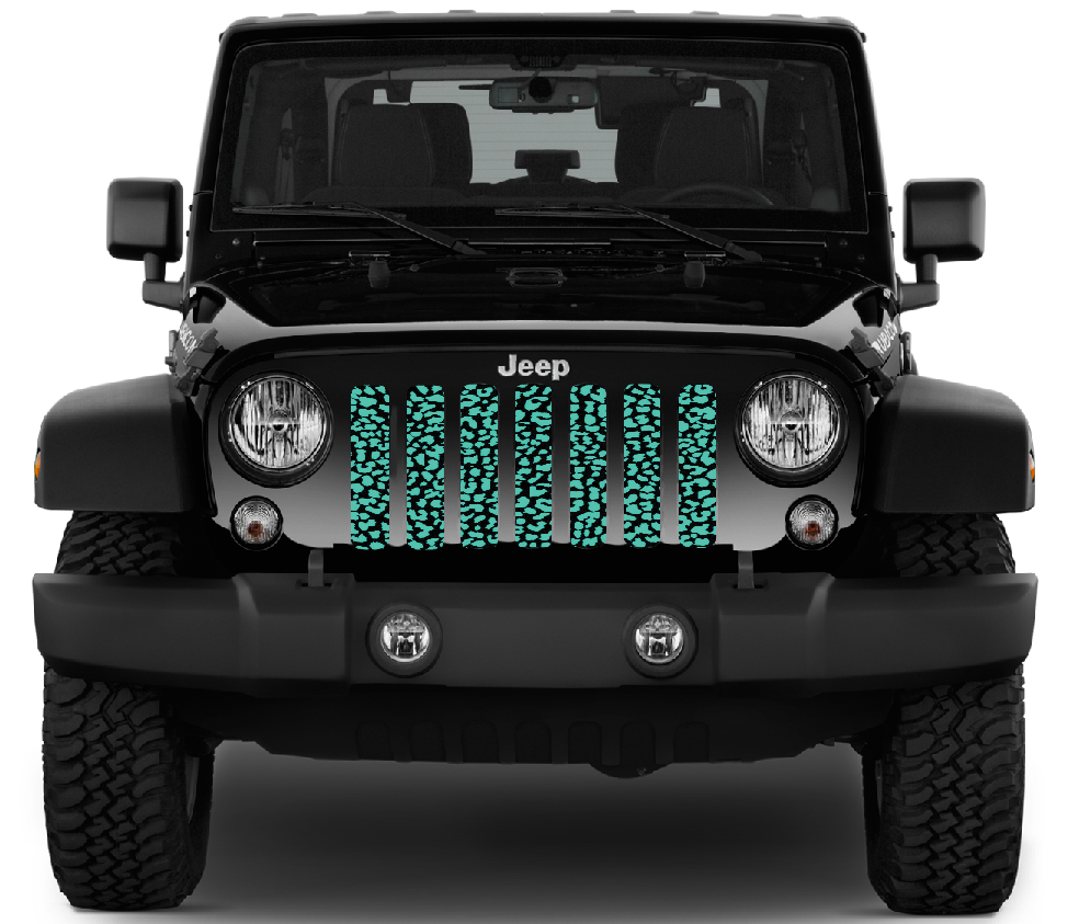Mint Leopard Print Grille Insert
