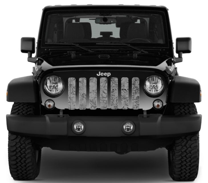 Moab Topography Map Canyon Lands Gray Grille Insert