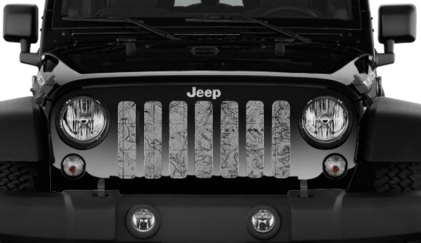 Moab Topography Map Canyon Lands Gray Grille Insert