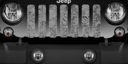 Moab Topography Map Canyon Lands Gray Grille Insert