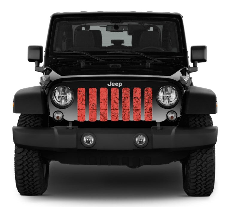 Moab Topography Map Canyon Lands Red Grille Insert