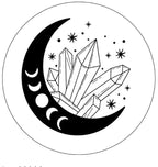 Moon Phase With Crystals White Spare Tire Cover