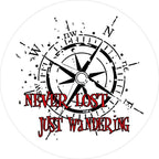 Never Lost Just Wandering Compass White Spare Tire Cover
