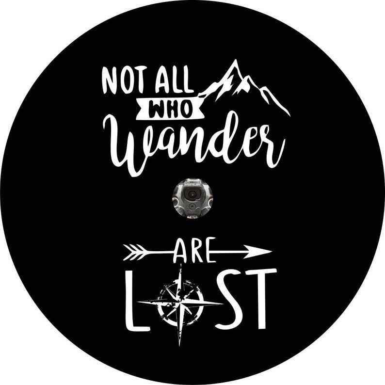 Not All Who Wander Are Lost Compass Spare Tire Cover