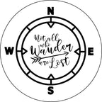 Not All Who Wander Are Lost Compass Thin Black Rim Spare Tire Cover
