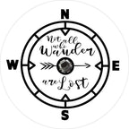 Not All Who Wander Are Lost Thin Gray Rim Spare Tire Cover