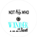Not All Who Wander Distressed Compass White & Teal Spare Tire Cover