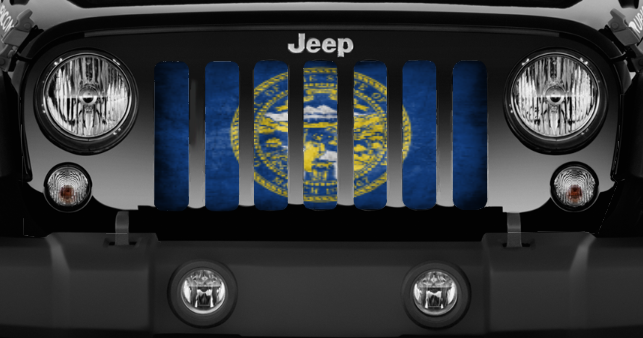 Nebraska Grunge State Flag Grille Insert