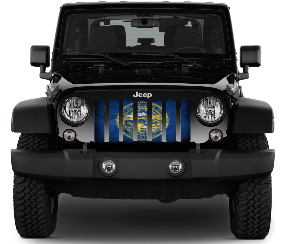 Nebraska Grunge State Flag Grille Insert