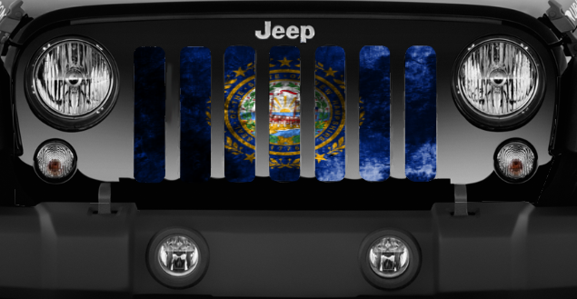 New Hampshire Grunge State Flag Grille Insert