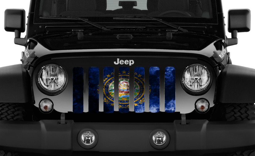 New Hampshire Grunge State Flag Grille Insert