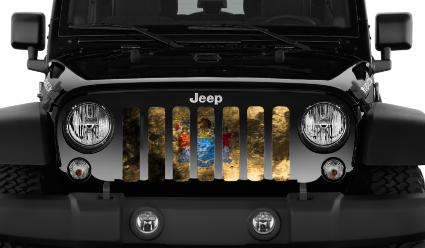 New Jersey Grunge State Flag Grille Insert