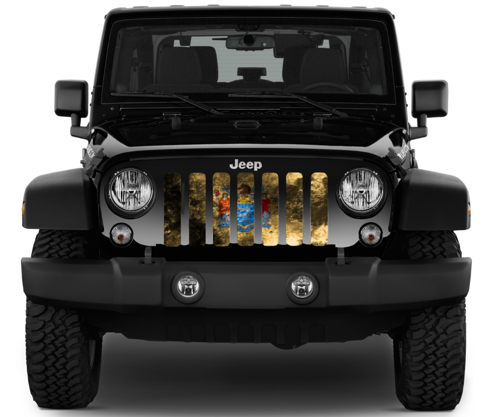 New Jersey Grunge State Flag Grille Insert