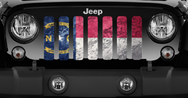 North Carolina Grunge State Flag Grille Insert