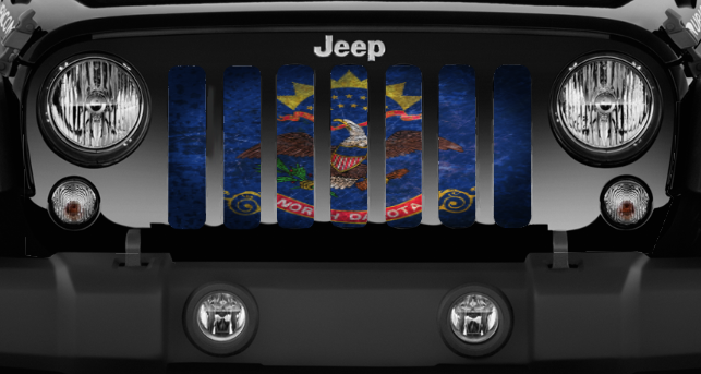 North Dakota Grunge State Flag Grille Insert