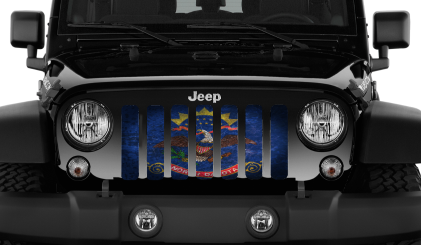 North Dakota Grunge State Flag Grille Insert