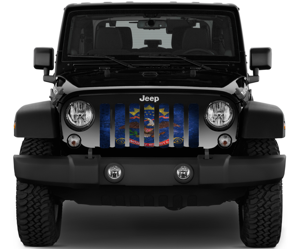 North Dakota Grunge State Flag Grille Insert
