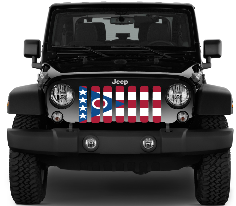 Ohio State Flag Grille Insert