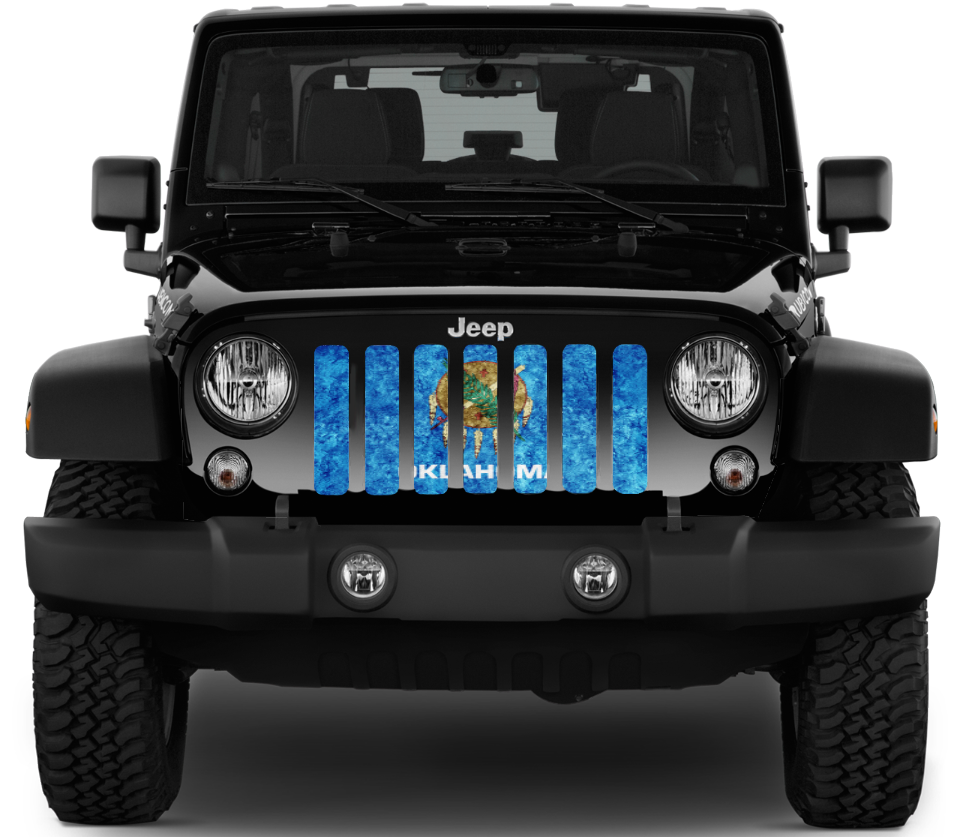 Oklahoma Grunge State Flag Grille Insert