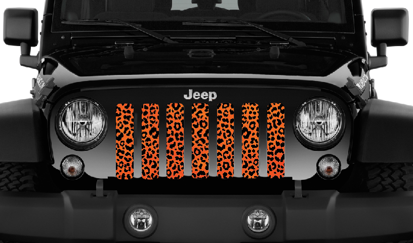Orange Cheetah Print Grille Insert