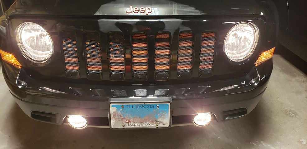American Orange Haze Flag Grille Insert