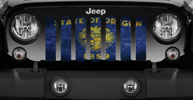 Oregon Grunge State Flag Grille Insert