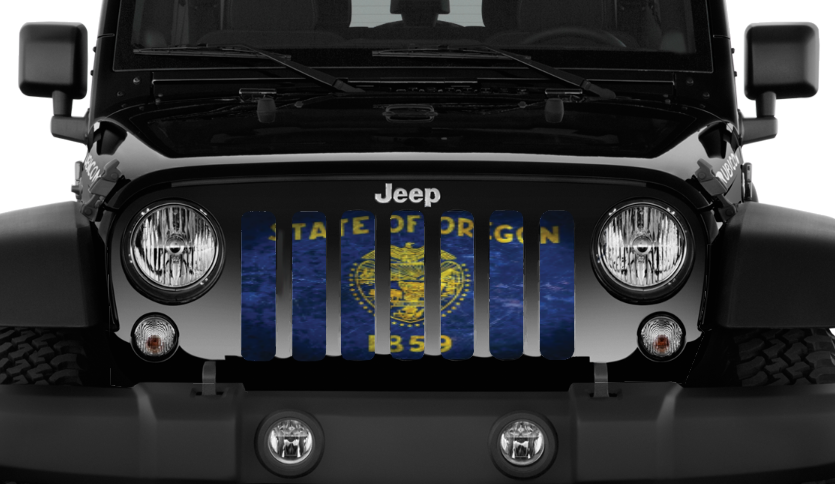 Oregon Grunge State Flag Grille Insert