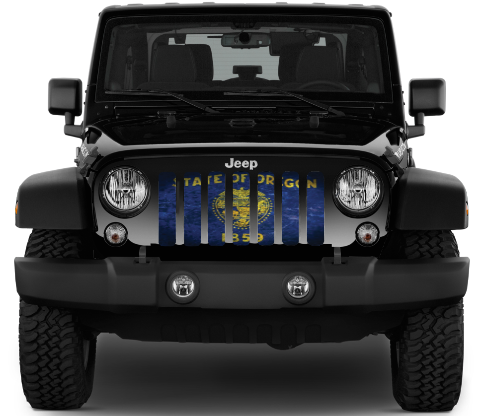 Oregon Grunge State Flag Grille Insert