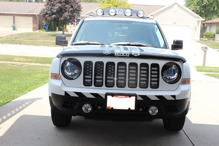 Black and White American Flag Grille Insert