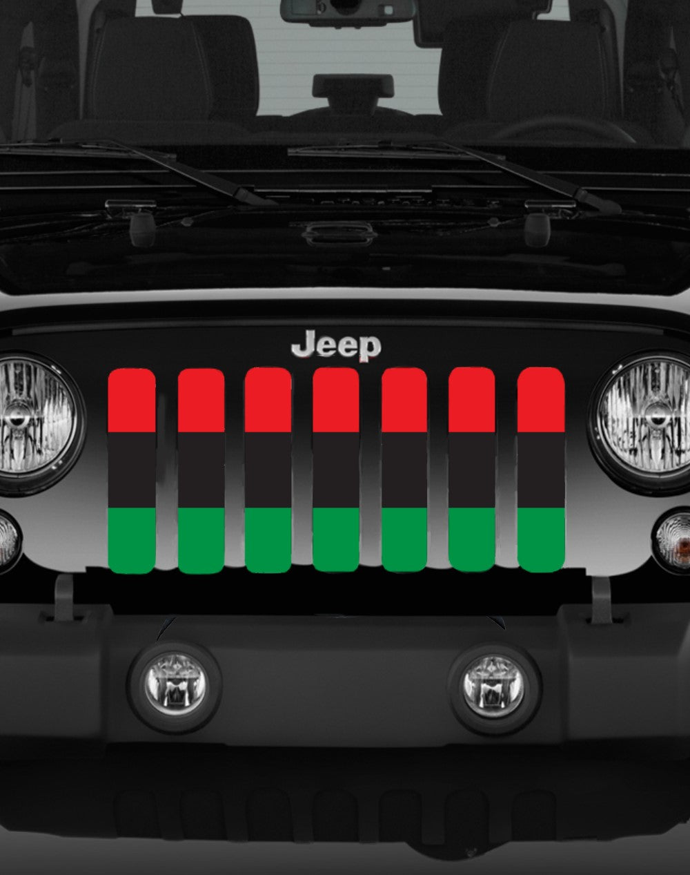 Pan African Flag Jeep Grille Insert