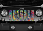 Peace Tie Dye Print Jeep Grille Insert
