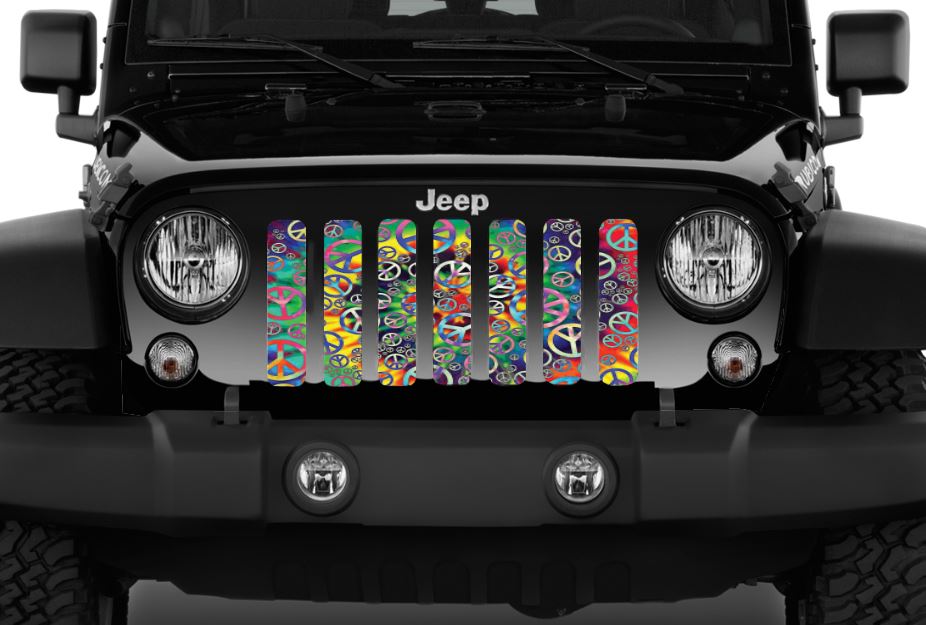 Peace Tie Dye Print Jeep Grille Insert