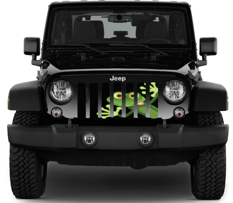 Peeking Frog Jeep Grille Insert