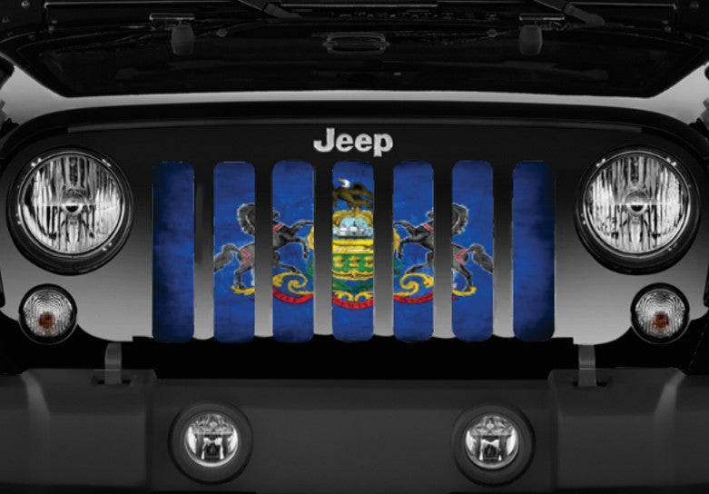 Pennsylvania Grunge State Flag Grille Insert