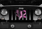Pink Hearts Breast Cancer Ribbon Grille Insert