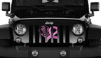 Pink Hearts Breast Cancer Ribbon Grille Insert