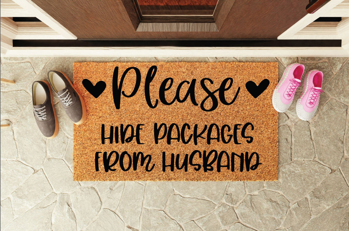 Please Hide Packages From Husband Welcome Mat
