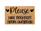 Please Hide Packages From Husband Welcome Mat