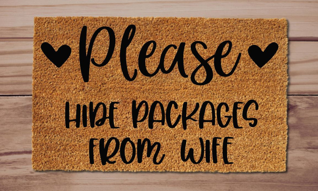 Please Hide Packages From Wife Welcome Mat