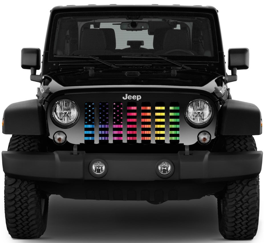 Pride American Flag Grille Insert