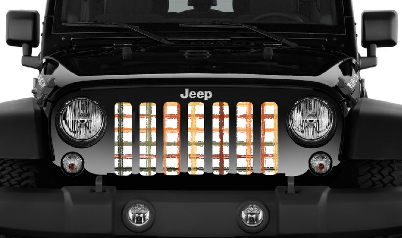 Pumpkin Plaid Grille Insert